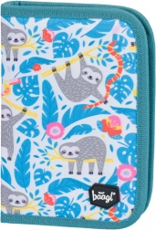 BAAGL szkolny piórnik klasyczny z dwiema klapkami Leniwiec