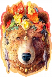 Drewniane puzzle Stylowy Niedźwiedź od Wooden City