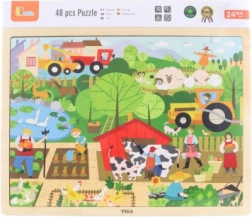 Drewniane puzzle Farma 48 elementów