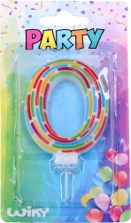 Świeczka imprezowa numer 0 z kreskami