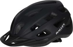Kask rowerowy Rallex z daszkiem, czarny, M 54–58 cm