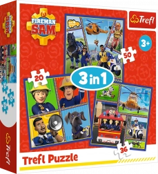 Puzzle 3w1 Dzień strażaka Sama