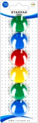 Kolorowe okrągłe magnesy na tablice i lodówkę 2,9 cm (6 szt.)