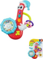 Dziecięca grzechotka z melodią BABY MIX – saksofon, czerwona