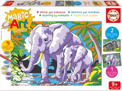 Malowanie po numerach: słonie i zebry EDUCA