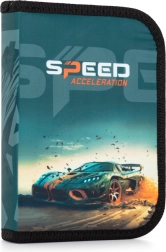 Jednokomorowy piórnik szkolny z motywem auta Oxybag