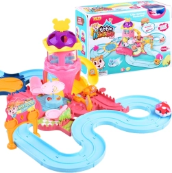 Interaktywny zestaw zabawowy z chomikiem – wesoły tor z parkiem fast food