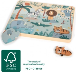 Small Foot dźwiękowa układanka wkładana Safari