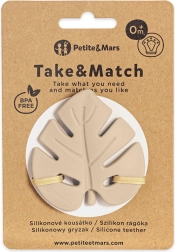 Petite&Mars silikonowy gryzak Take&Match desert sand 0m+