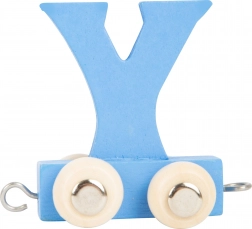 Drewniany wagonik z literą Y – kolorowy wagonik small foot