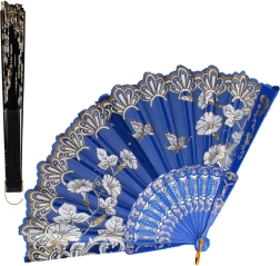 Kolorowy składany wachlarz z kwiatowym wzorem 23 cm