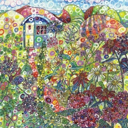 Kwadratowe puzzle Niebieska chatka 1000 elementów