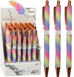 Automatyczne metalowe brokatowe pióro niebieski wkład 1,0 mm