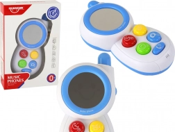 Niebieskie dziecięce interaktywne lusterko ze światłami i dźwiękami telefonu