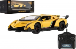 rc auto lamborghini 1:24 ze światłami 2,4 ghz, żółte