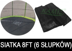 Siatka ochronna SkyRamiz do ogrodowej trampoliny 244 cm (8 ft) – 6 tuneli na słupki