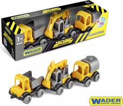 Zestaw samochodów budowlanych Kid Cars 3 szt. plastik 10 cm WADER