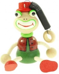 Żabek na sprężynie – drewniana zawieszana zabawka