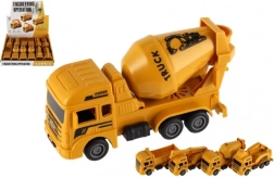 plastowy samochód budowlany 12 cm na napęd z naciągiem (pull-back)