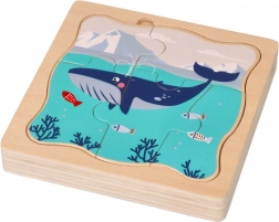 Drewniana warstwowa układanka Arktyczne zwierzęta