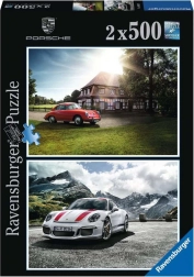 Puzzle RAVENSBURGER Porsche 356 i Porsche 911 2×500 elementów