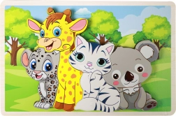 Drewniane puzzle ze zwierzątkami – 8 elementów