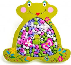 Drewniane koraliki do nawlekania - żabka