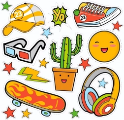 Naprasowywane naklejki YO – mały arkusz z letnimi motywami