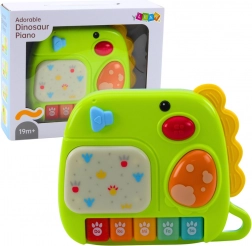Interaktywne dziecięce pianinko dinozaur zielone