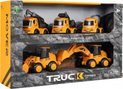 Zestaw pięciu pojazdów budowlanych dla dzieci