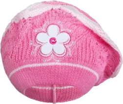 Dzianinowy beret dla dzieci New Baby ciemnoróżowy