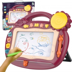 Woopie magnetyczna tablica do rysowania z dźwiękami i stempelkami, brązowa