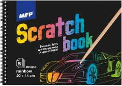 Blok z obrazkami do drapania z tęczą 20x14 cm