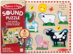 Melissa & Doug dźwiękowe drewniane puzzle