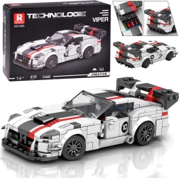 Techniczne klocki – supersamochód Biały Viper ze spojlerem, 419 elementów