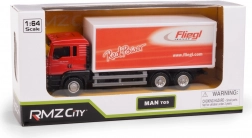 Metalowy model ciężarówki MAN TGS z przyczepą FLIEGL 1:64