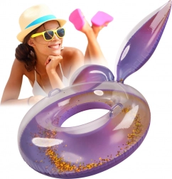 Tęczowe koło pływackie z ogonem syreny