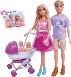 Lalka z rodziną 30 cm z wózkiem i akcesoriami