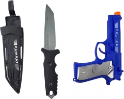 Policyjny zestaw zabawkowy PLEJO z pistoletem dźwiękowym i nożem