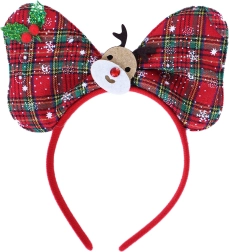Świąteczna opaska Renifer i Muszka