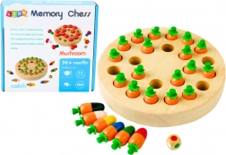 Rodzinna gra pamięciowa z marchewkami Drewniana