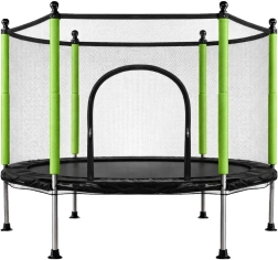 Trampolina dla dzieci z siatką i piłeczkami 140 cm zielona