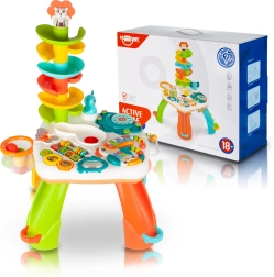 Interaktywny stolik ze zjeżdżalnią dla dzieci ze światłami i dźwiękami