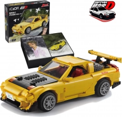 Klocki CaDA Mazda RX-7 FD3S Initial D – żółty samochód miejski 35 cm, 1655 elementów