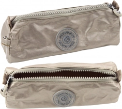 Jednokomorowy piórnik szkolny srebrny