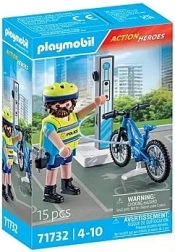Action Heroes policyjny patrol rowerowy z e‑rowerem PLAYMOBIL
