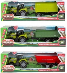 Plastowy traktor z przyczepą na swobodny napęd ze światłem i dźwiękiem