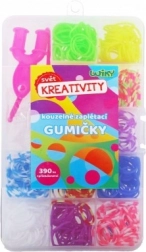 Zestaw do robienia bransoletek – kolorowe gumki z akcesoriami w plastikowym pudełku