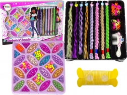 Kolorowy zestaw koralików do włosów i biżuterii