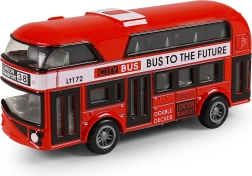 Metalowy londyński piętrowy autobus z napędem typu pull-back 9,5 cm